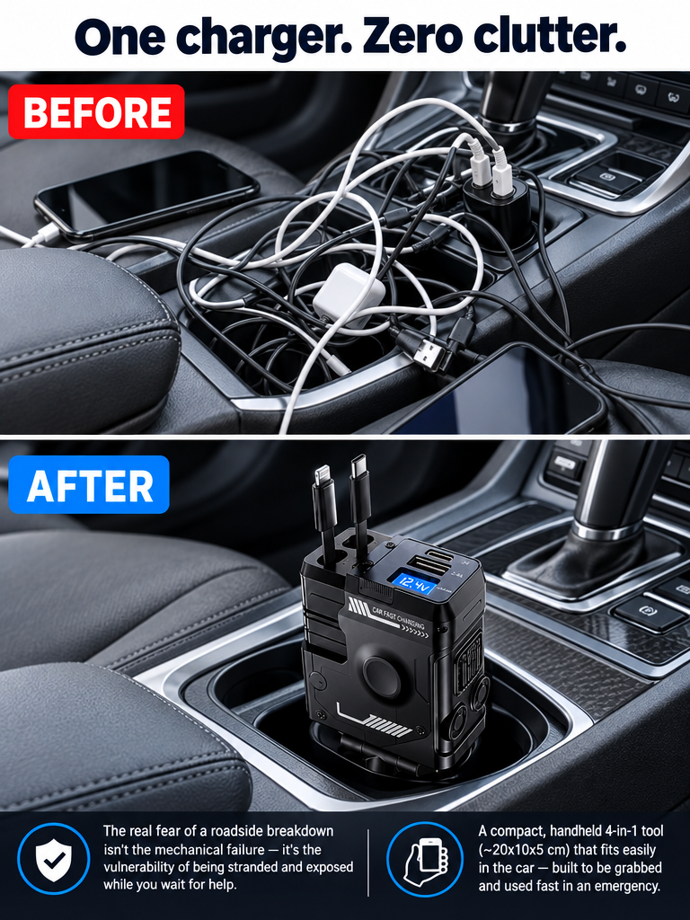 Apex Auto™ Pro Retractable Car Charger - No Clutter, Just Charge
