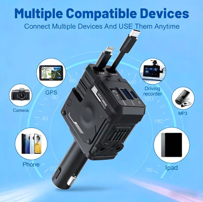 Apex Auto™ Pro Retractable Car Charger - No Clutter, Just Charge
